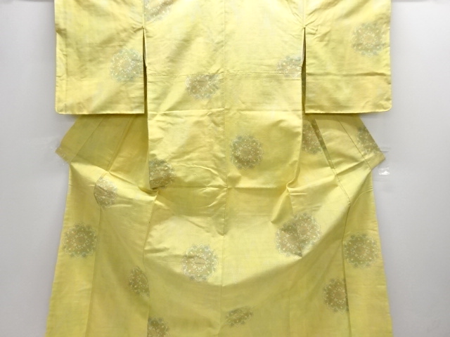 JAPANESE KIMONO / ANTIQUE KIMONO / SILK / TOKAMACHI TSUMUGI / WOVEN FLOWER CREST